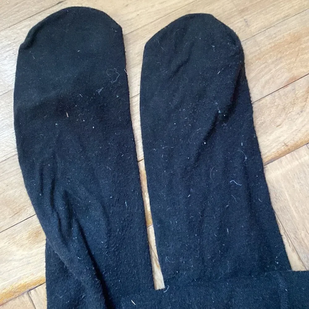 Bundle of two pairs of tights, H&M black and unlabeled gray.